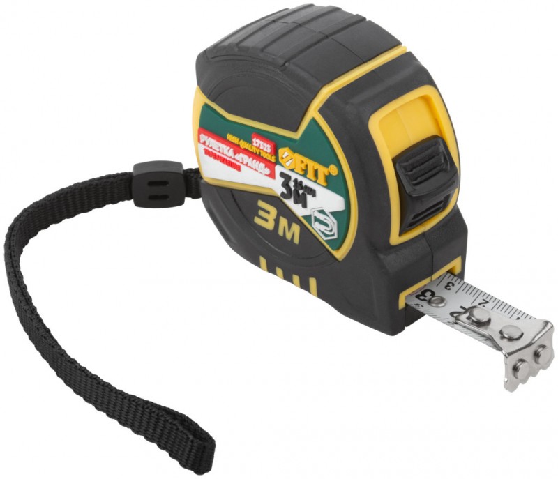Рулетка 3м Х 16мм "Гранд", калибр.лента, нейлон.покр., двойной стопор, прорез.корпус 17323