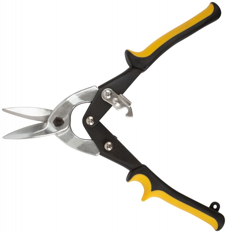 Ножницы по металлу "Aviation" усиленные, прорезиненные ручки, прямые 250мм 41470